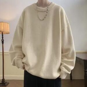 Crew Neck Plain Sweater U04 - Almond 281350370