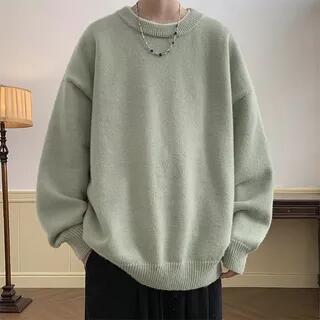Crew Neck Plain Sweater U04 - Matcha Green by Banash