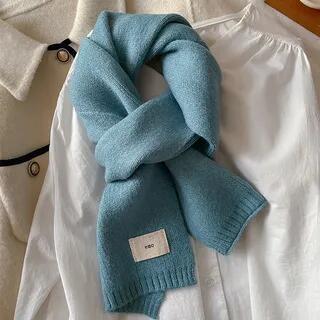 Plain Knit Scarf 09 - Airy Blue - 160cm x 20cm by Frior