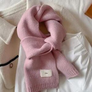 Plain Knit Scarf 14 - Ice Pink - 160cm x 20cm 281350393