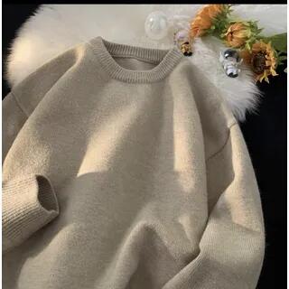 Crew Neck Plain Sweater U04 - Khaki by Banash