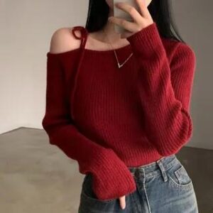The Red V-Neck Sweater Edit: Modern Outfit Ideas Red V-Neck Sweater fashion styling inspiration