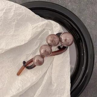 Faux Pearl Hair Clip C4# - Dark Coffee Faux Pearls - Brown | Daeuni by Daeuni