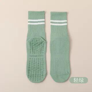 Striped Yoga Socks Light Green by Whychunga