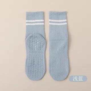 Striped Yoga Socks Light Blue by Whychunga