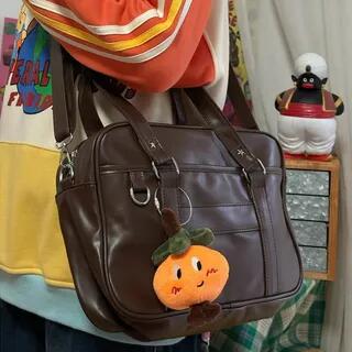 Faux Leather Zip Shoulder Bag Without Bag Charm - Coffee by Indenis