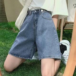 Mid Rise Denim Shorts Normal Edition - Light Blue by Porstina