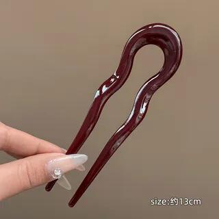 Wavy U Shape Hair Stick Vintage Red | LIDO by LIDO