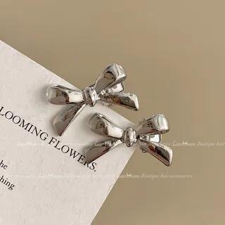 Bow Hair Clip Set 2 Pcs - Silver | LIDO by LIDO