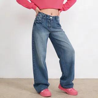 Mid Rise Washed Wide Leg Jeans Blue | 2DAWGS by 2DAWGS
