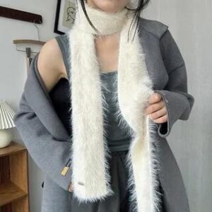 Plain Light Knit Scarf Off-White 281385456