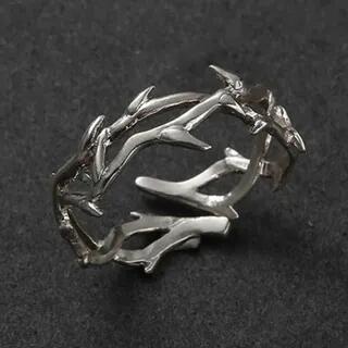 Thorn Alloy Open Ring J759 - Men - Silver | Tinseltown by Tinseltown