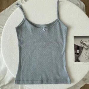 Pointelle Camisole Top 08 - Blue 281405046