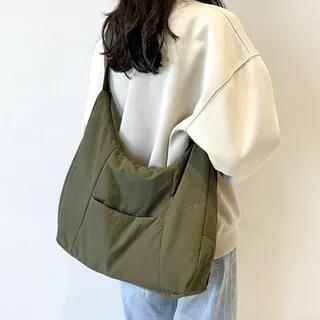 Plain Tote Bag Khaki by Hikuozy