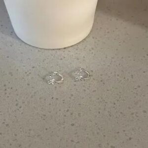 Bow Huggie Earring 1 Pair - Silver | True Glam 281405361