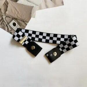 Unisex Lazy Canvas Belt in 12 Colors Checker - 100cm | Lunashore 281405720