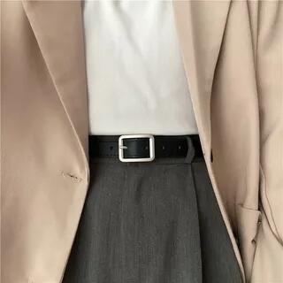 Unisex 118CM Faux-Leather Belt Black - 118cm | Lunashore by Lunashore