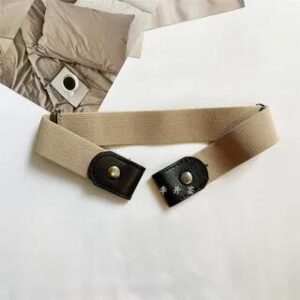 Unisex Lazy Canvas Belt in 12 Colors Almond - 100cm | Lunashore 281405725