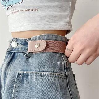 Unisex Lazy Canvas Belt in 12 Colors Pink - 100cm | Lunashore by Lunashore