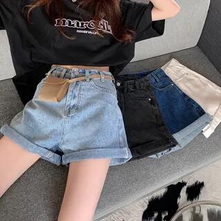 High Waist Denim Shorts Light Blue by Magimomo