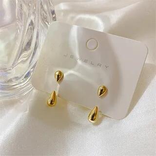 Tear Stud Earring 1 Pair - Gold | Chimerro by Chimerro