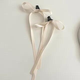 Set of 2: Ribbon Hair Clip 3 - Off-White | Daeuni by Daeuni