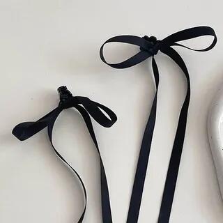 Set of 2: Ribbon Hair Clip 4 - Black | Daeuni by Daeuni