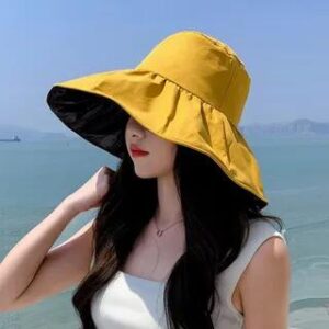 Plain Sun Hat / Sun Protection Arm Sleeves / Set Sun Hat - Curcumin 281406851