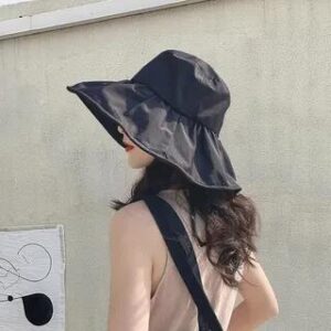 Plain Sun Hat / Sun Protection Arm Sleeves / Set Sun Hat - Black 281406859