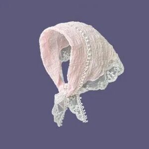 Lace Trim Triangle Bandana 01 - Light Pink 281406893