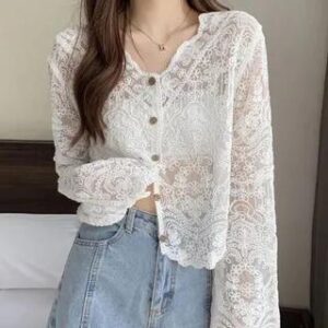 White Floral Sheer Button Blouse: How to Style This Standout Look White Floral Sheer Button Blouse fashion styling inspiration