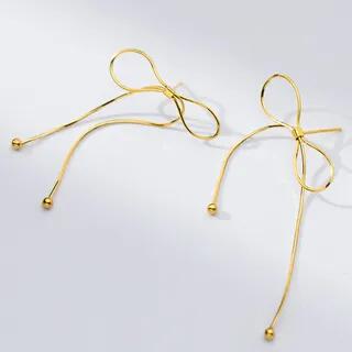 Bow Sterling Silver Dangle Earring 1 Pair - Gold | A’ROCH by A’ROCH