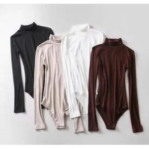 Turtleneck Bodysuit White 281458712