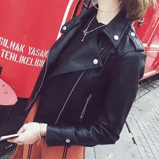 Faux Leather Zip Jacket Black | Triplgold by Triplgold