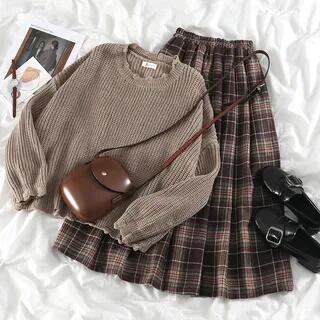 Distressed Loose-Fit Sweater Sweater - Dark Brown by DIYI