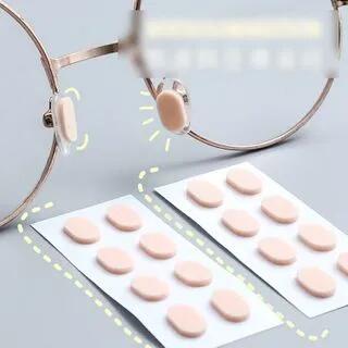 Adhesive Eyeglasses Nose Pad 12 Pairs - Half Moon - Thicken - Black by Momoi