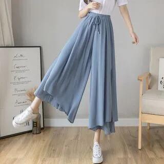 Cropped Wide-Leg Pants White by ISSOL