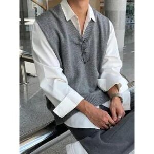 V-Neck Sweater Vest Gray | MRCYC 281459709
