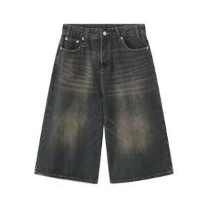 Washed Denim Jorts Grayish Blue 281460973