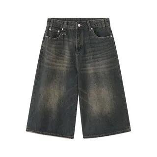 Washed Denim Jorts Grayish Blue by FAERIS