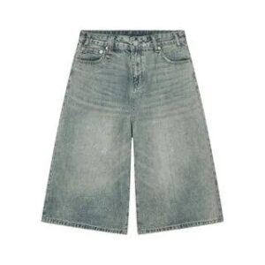 Washed Denim Jorts Light Blue 281460975