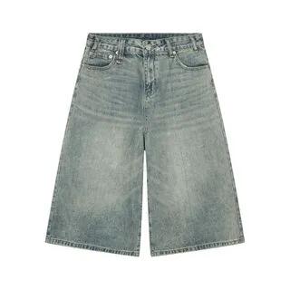 Washed Denim Jorts Light Blue by FAERIS