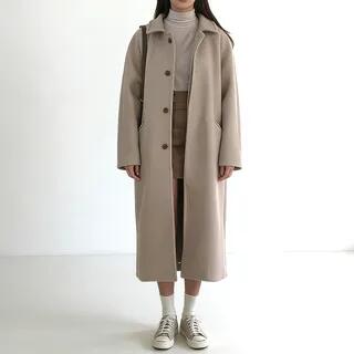 Single Breasted Coat Beige by Mikiko