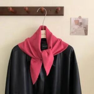Plain Triangle Wool Light Scarf SKU-08 - Rose Pink 281496521