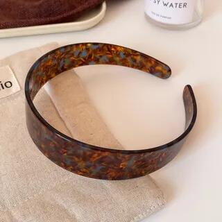 Glossy Wide Resin Headband (Various Designs) 06 - Blue & Brown by enthice
