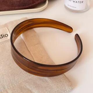 Glossy Wide Resin Headband (Various Designs) 01 - Stripe - Coffee by enthice