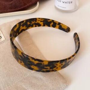 Glossy Wide Resin Headband (Various Designs) 03 - Leopard Print - Dark Brown 281719644