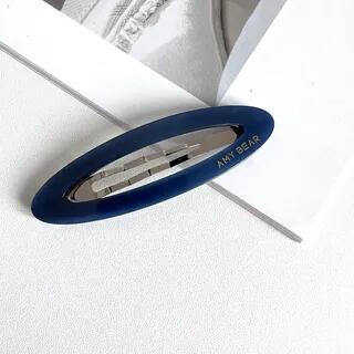 Oval Acetate Hair Clip Dark Blue | Sesori by Sesori