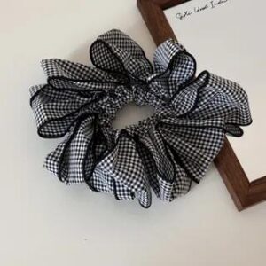 Plaid Oversized Scrunchie Plaid - Black | Koi Kawaii 281782600