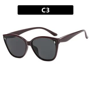 Cat Eye Plastic Sunglasses C3 - Maroon Frame - Gray | iLANURA by iLANURA